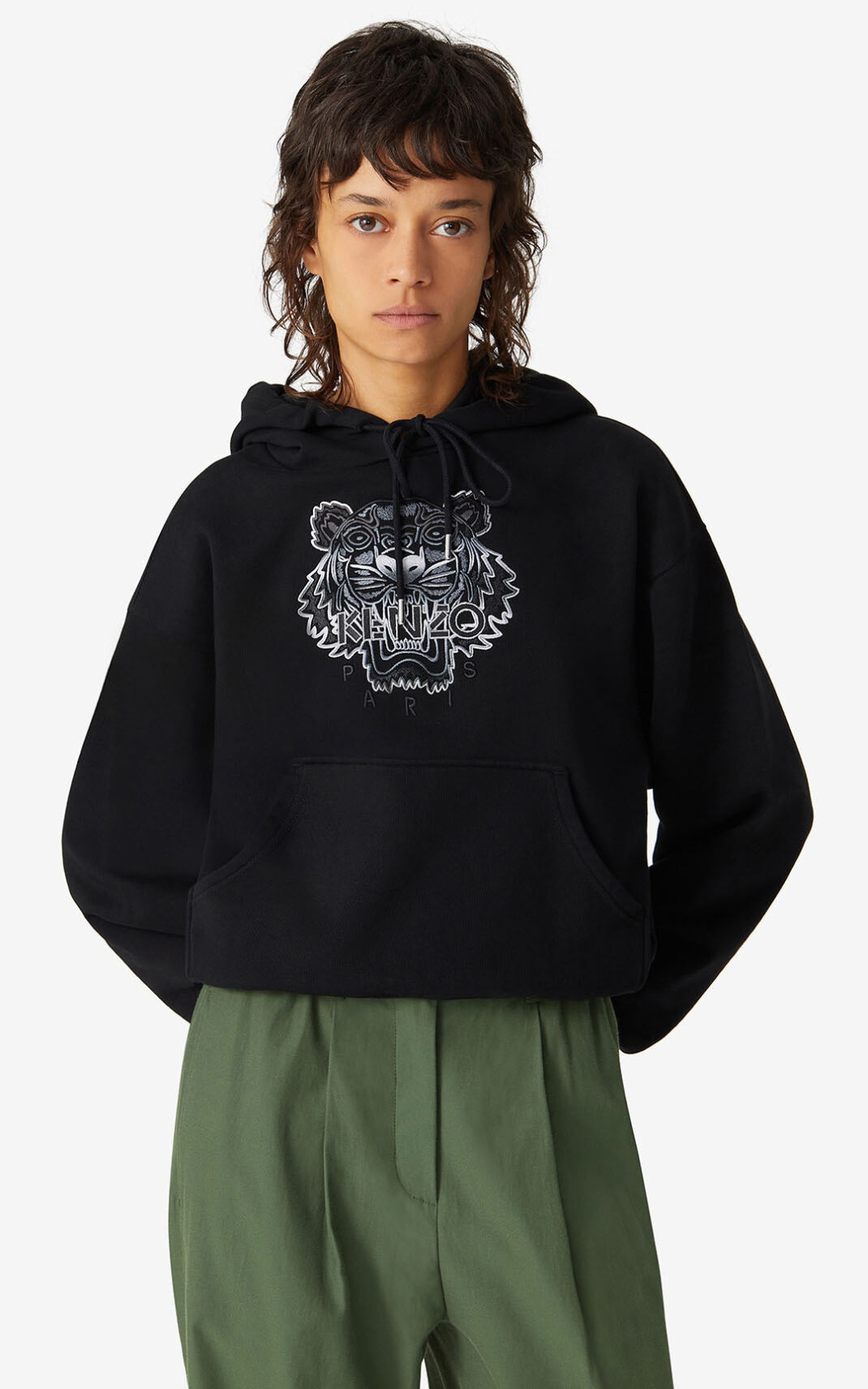 Sweat A Capuche Kenzo Femme Boxy Tiger Noir QFTVE-2904